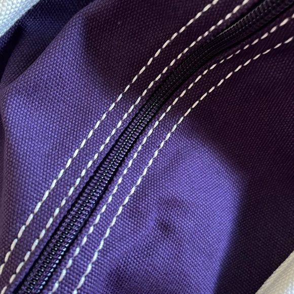 Lands’End Blackberry Medium Zip-Top canvas Tote - Picture 3 of 6